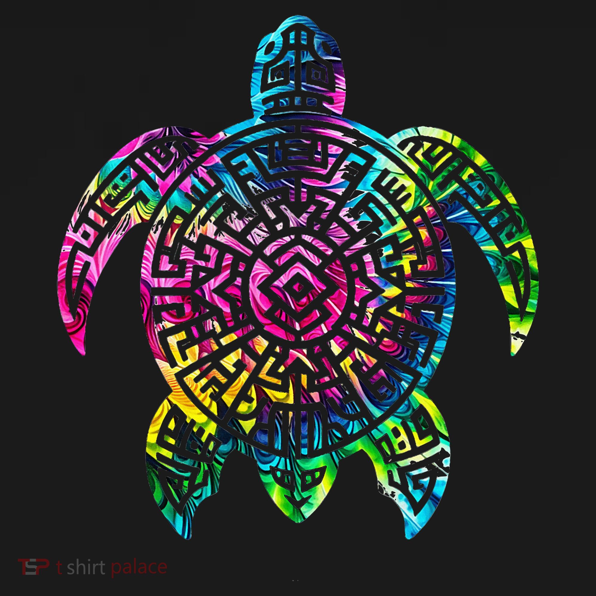 Ocean Odyssey Tie Dye Tribal Tides Sea Turtle Kids T-Shirt
