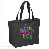 Ocean Odyssey Tie Dye Tribal Tides Sea Turtle Tote Bag thumb 2