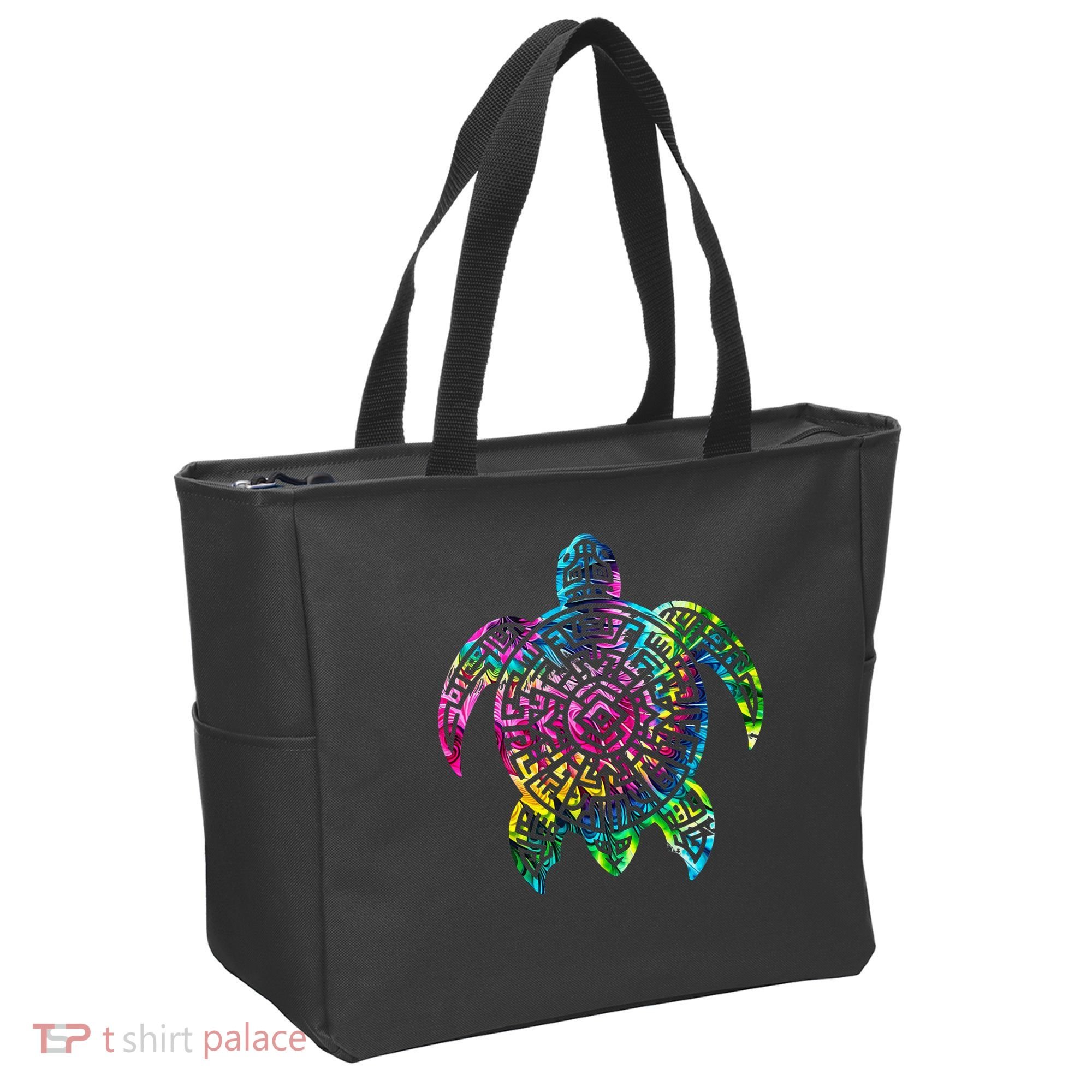 Ocean Odyssey Tie Dye Tribal Tides Sea Turtle Tote Bag