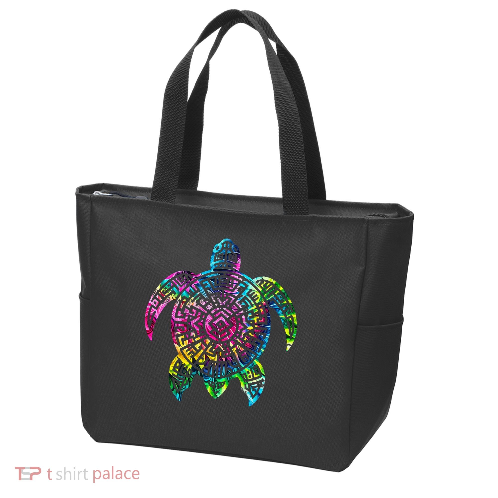 Ocean Odyssey Tie Dye Tribal Tides Sea Turtle Tote Bag