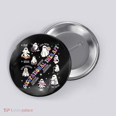 Ot Occupational Therapy Therapist Halloween Spooky Button