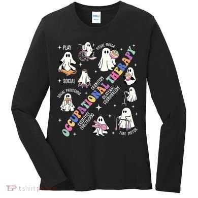 Ot Occupational Therapy Therapist Halloween Spooky Women's Long Sleeve Shirt