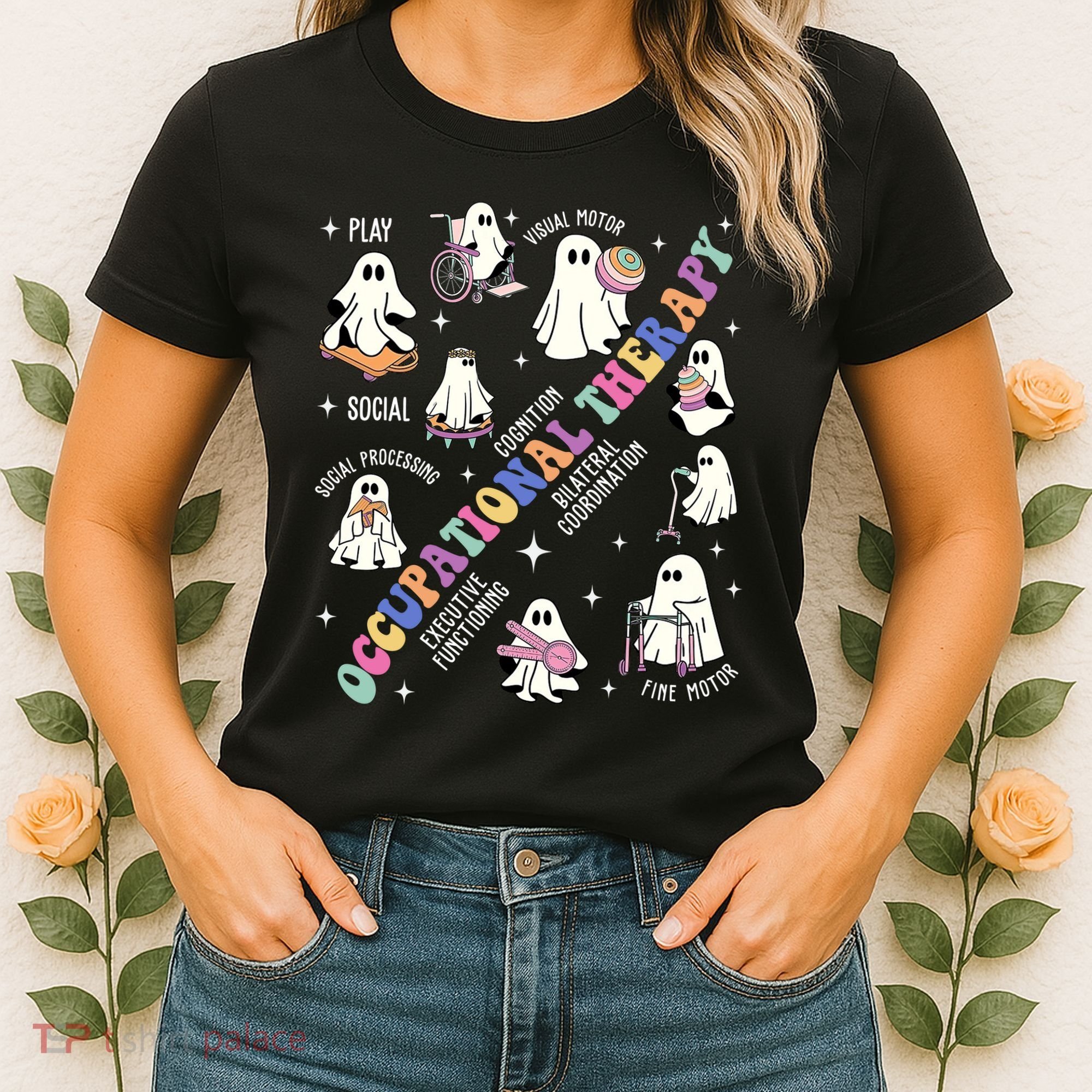 Ot Occupational Therapy Therapist Halloween Spooky Women's T-Shirt