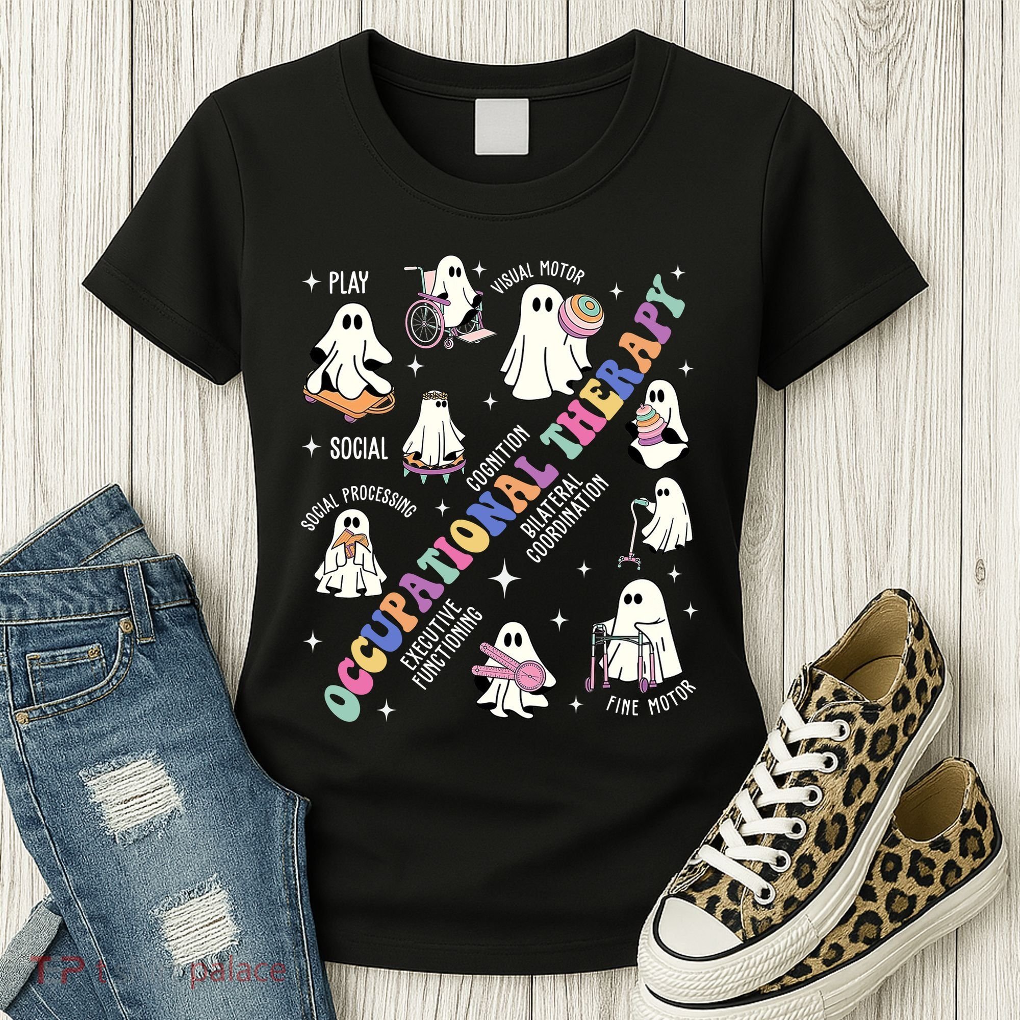 Ot Occupational Therapy Therapist Halloween Spooky Women's T-Shirt
