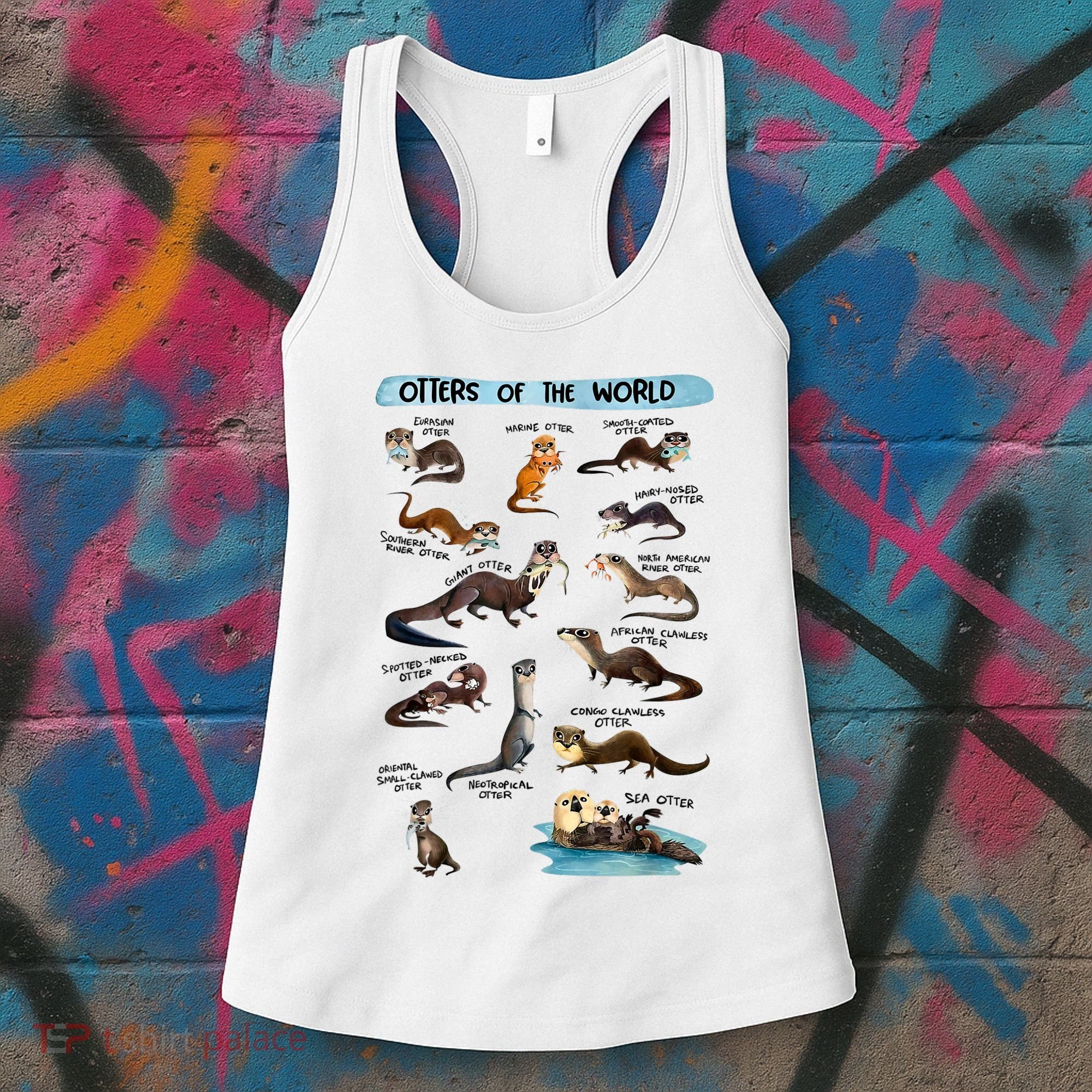 Otters Of The World Sea Otter Giant Otter Lovers Educational Women's Tank Top