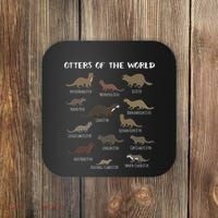 Otters Of The World Sea Otter Giant Otter Educational Gift Coaster thumb 0