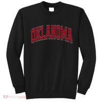 Oklahoma OK Varsity Style Red Text Sweatshirt thumb 0