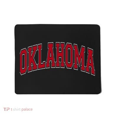 Oklahoma OK Varsity Style Red Text Mousepad