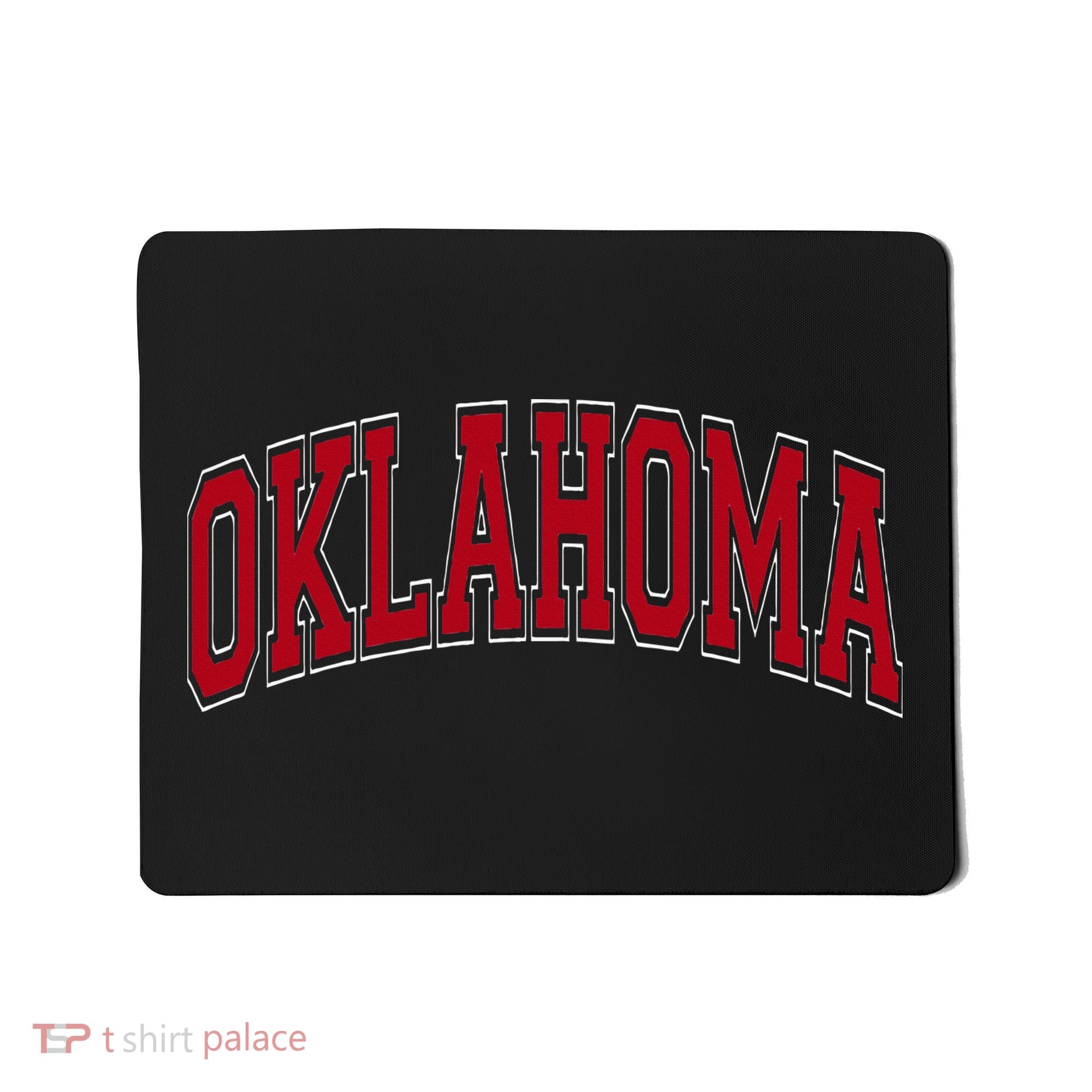 Oklahoma OK Varsity Style Red Text Mousepad