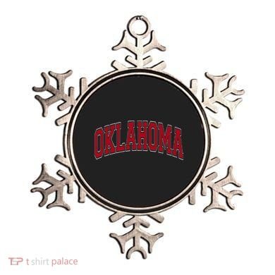 Oklahoma OK Varsity Style Red Text Ornament
