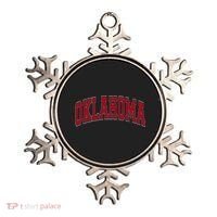 Oklahoma OK Varsity Style Red Text Ornament thumb 0