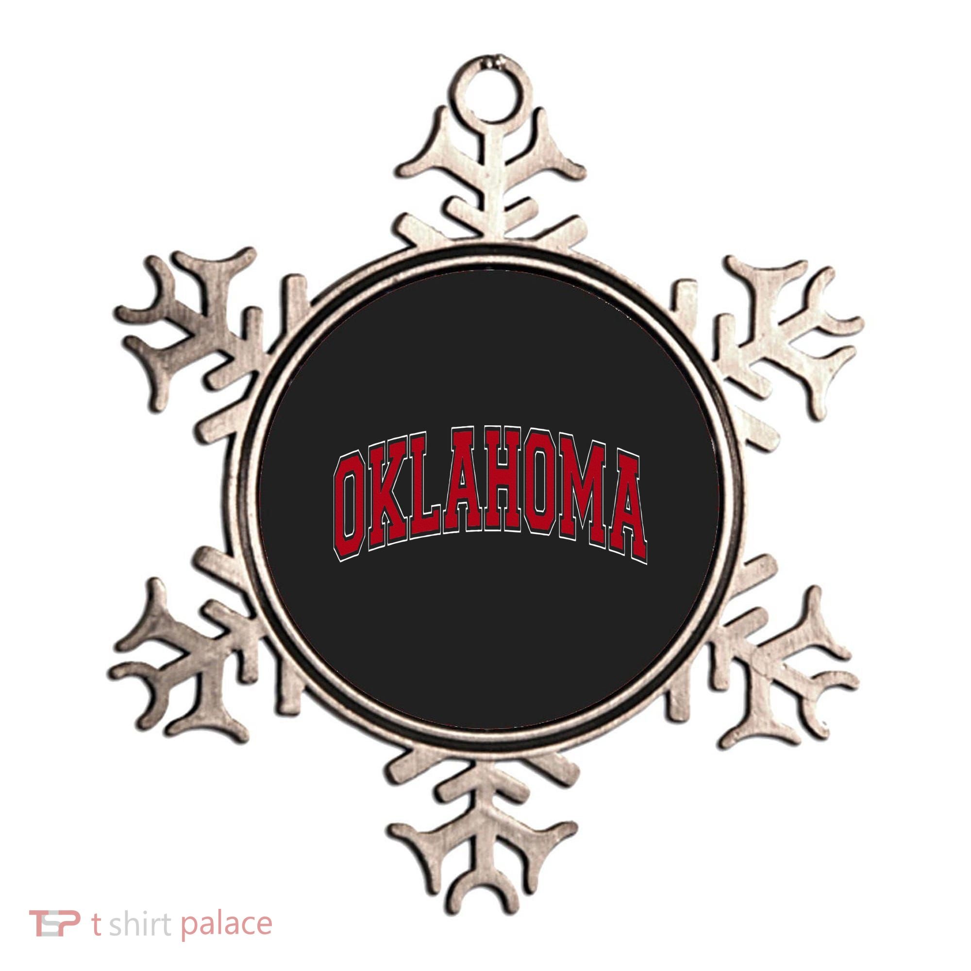 Oklahoma OK Varsity Style Red Text Ornament