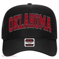 Oklahoma OK Varsity Style Red Text Hat thumb 0