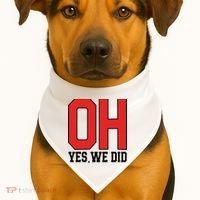 Ohio Oh Yes We Did USA-Made Doggie Bandana thumb 1