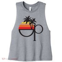 Ocean Pacific 80s Retro Sunset Women's Racerback Cropped Tank thumb 0
