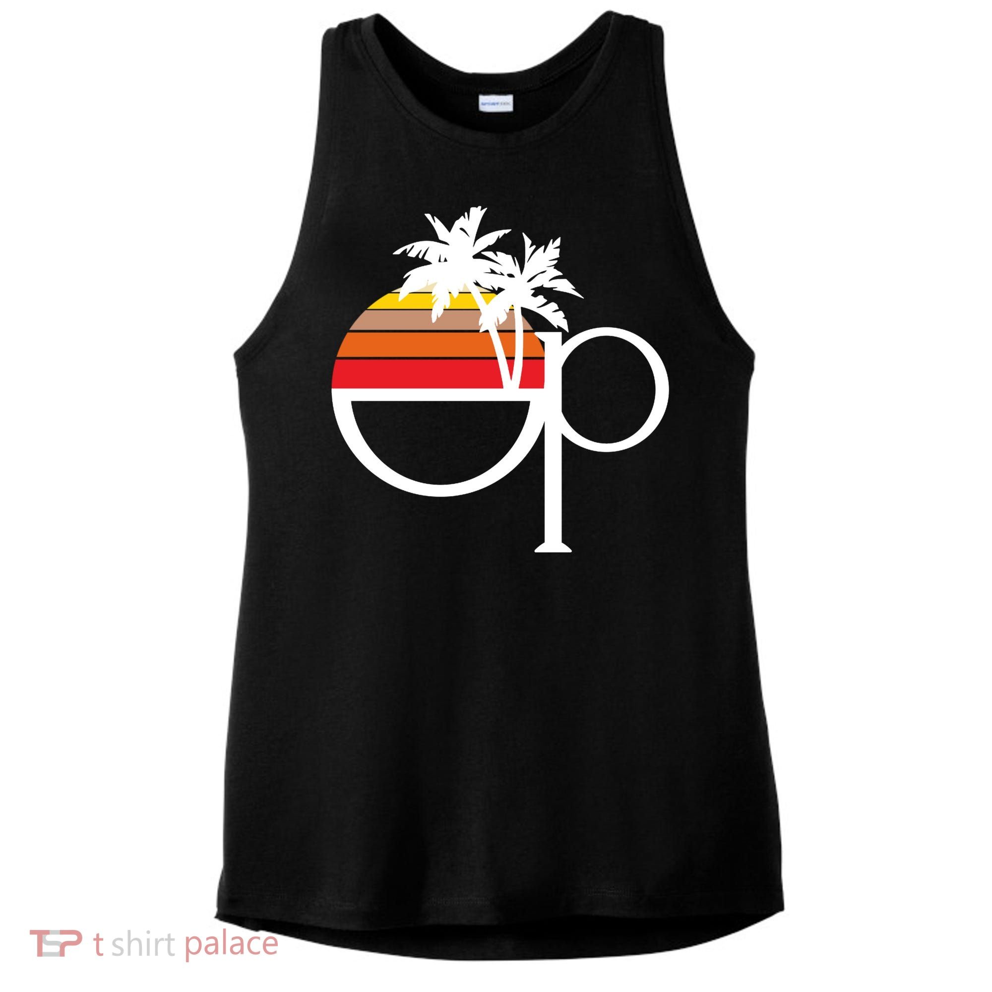 Ocean Pacific 80s Retro Sunset Ladies PosiCharge Tri-Blend Wicking Tank