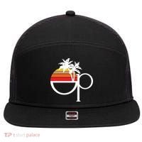 Ocean Pacific 80s Retro Sunset 7 Panel Mesh Trucker Snapback Hat thumb 0
