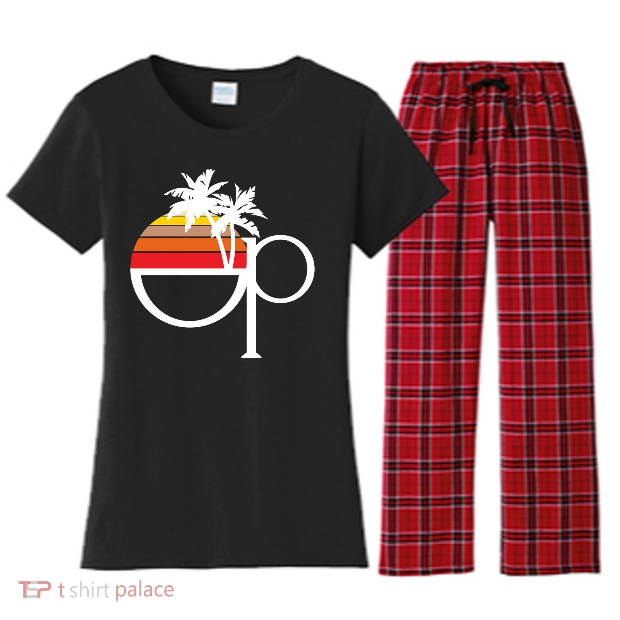 Ocean Pacific 80s Retro Sunset Women's Flannel Pajama Set