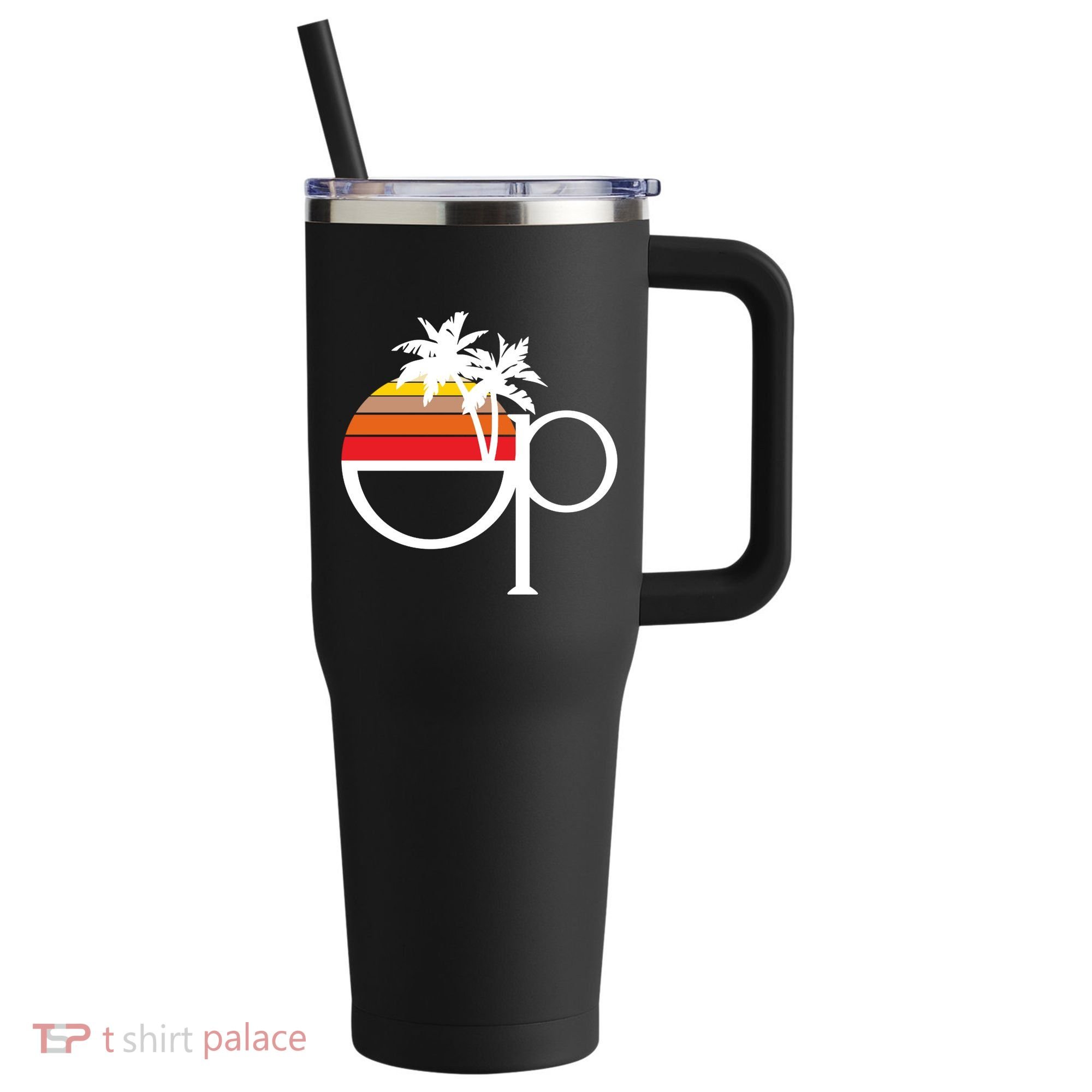 Ocean Pacific 80s Retro Sunset 40oz Vacuum Insulated Stainless Steel Travel Tumbler
