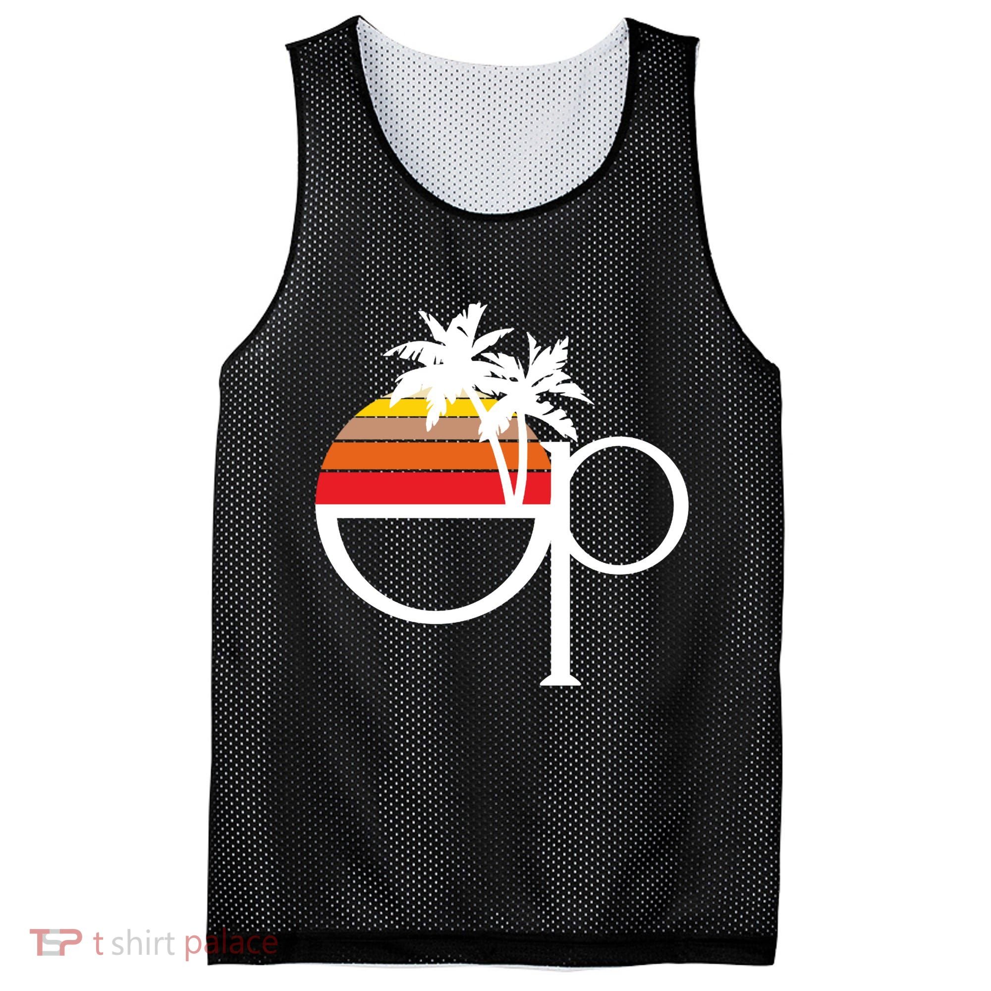 Ocean Pacific 80s Retro Sunset Mesh Reversible Basketball Jersey Tank