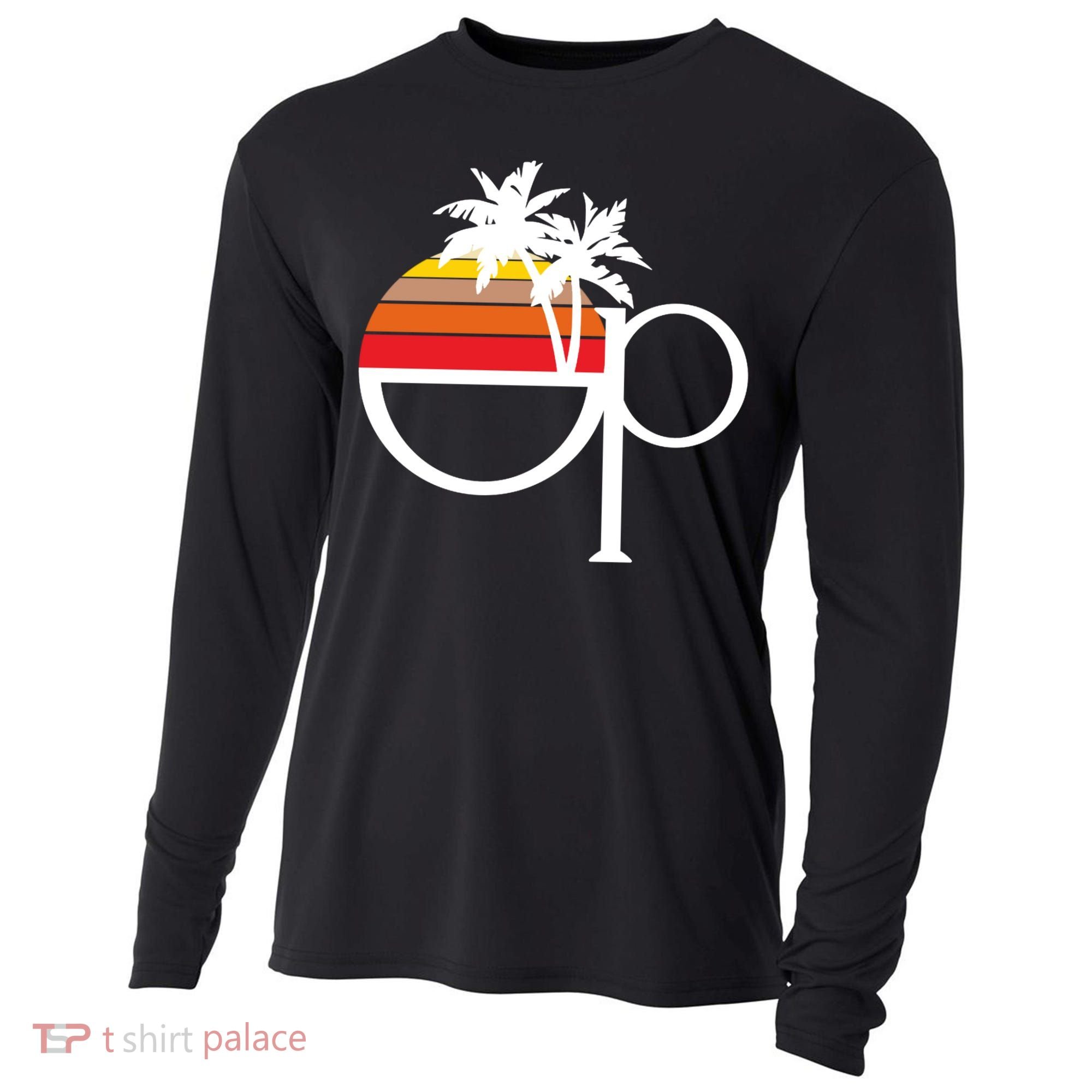 Ocean Pacific 80s Retro Sunset Cooling Performance Long Sleeve Crew
