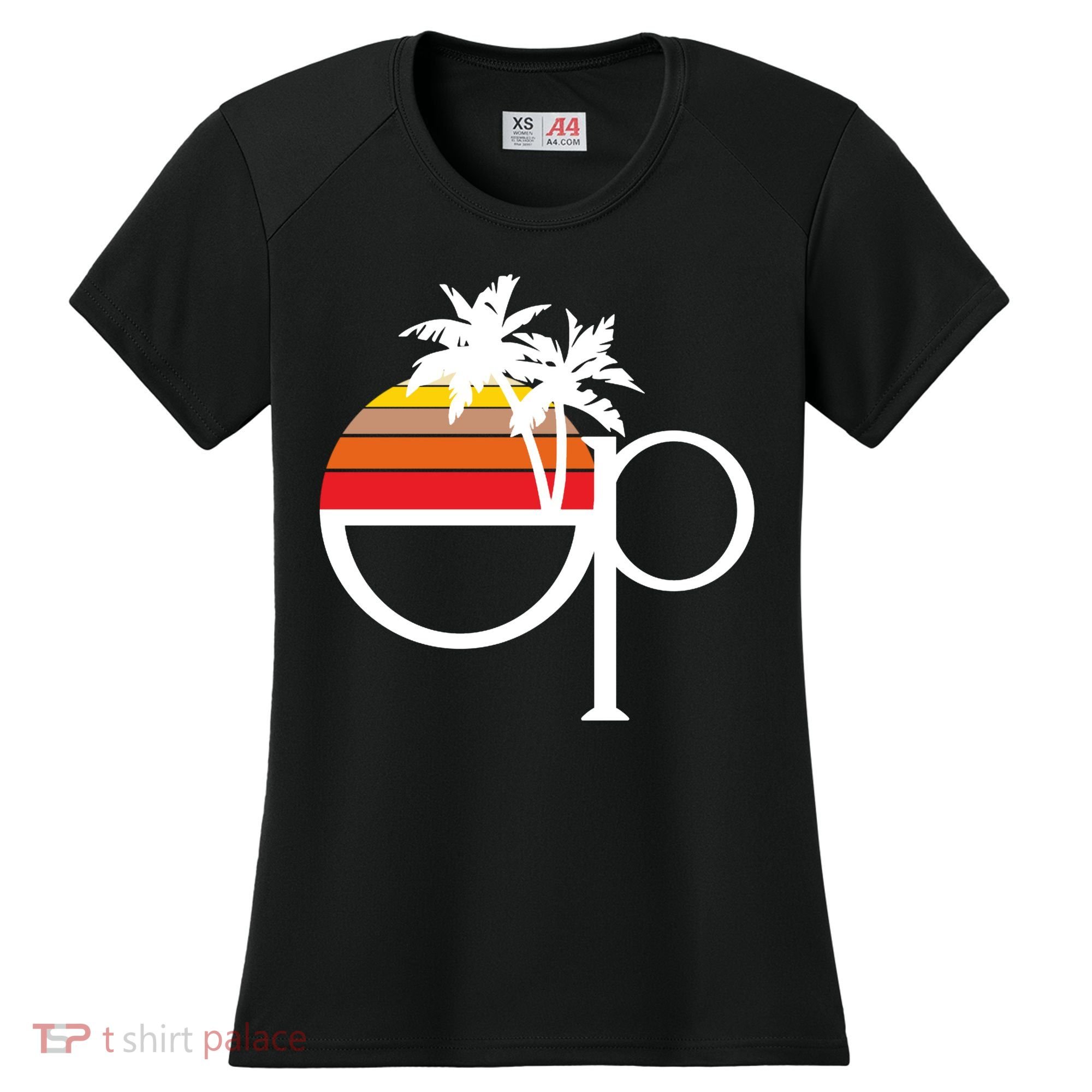 Ocean Pacific 80s Retro Sunset Women's Cooling Performance Crew T-Shirt