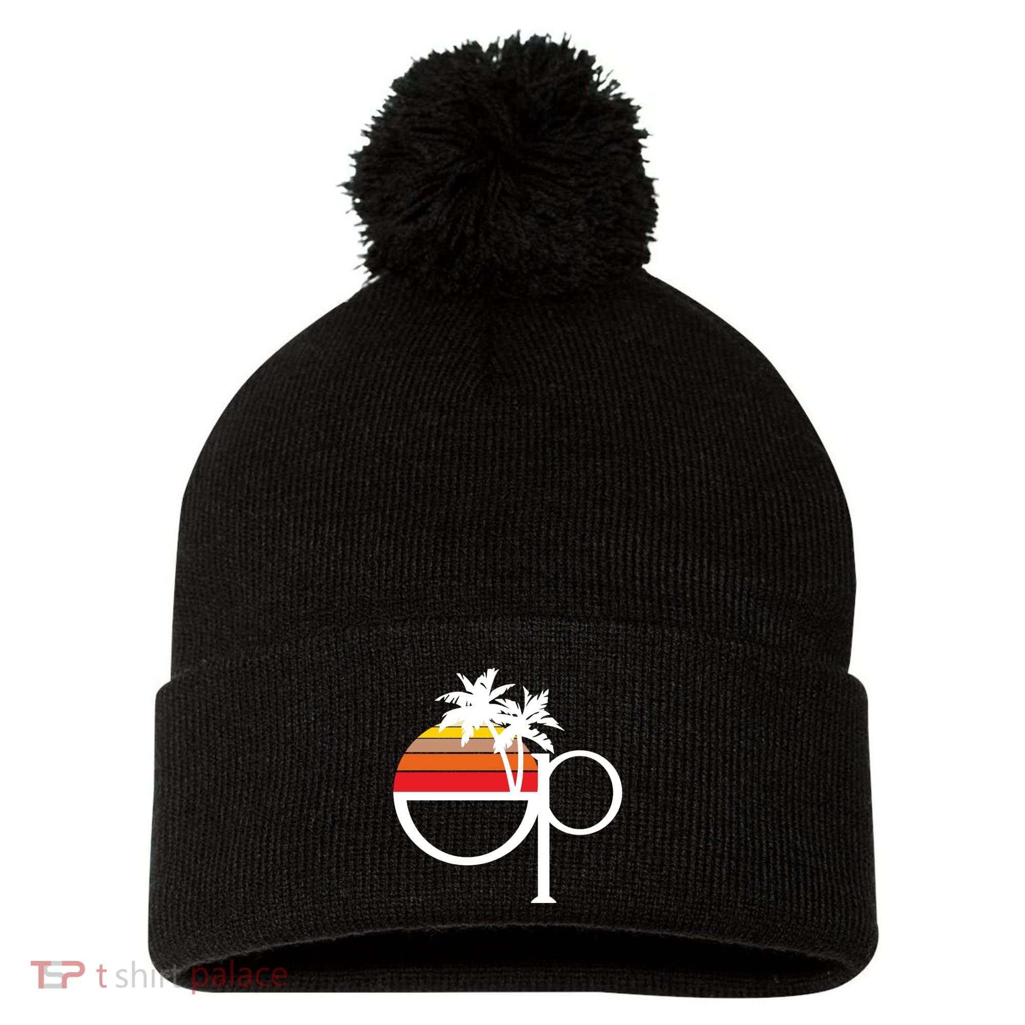 Ocean Pacific 80s Retro Sunset Pom Pom 12in Knit Beanie