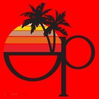 Ocean Pacific 80s Retro Sunset Santa Hat thumb 1