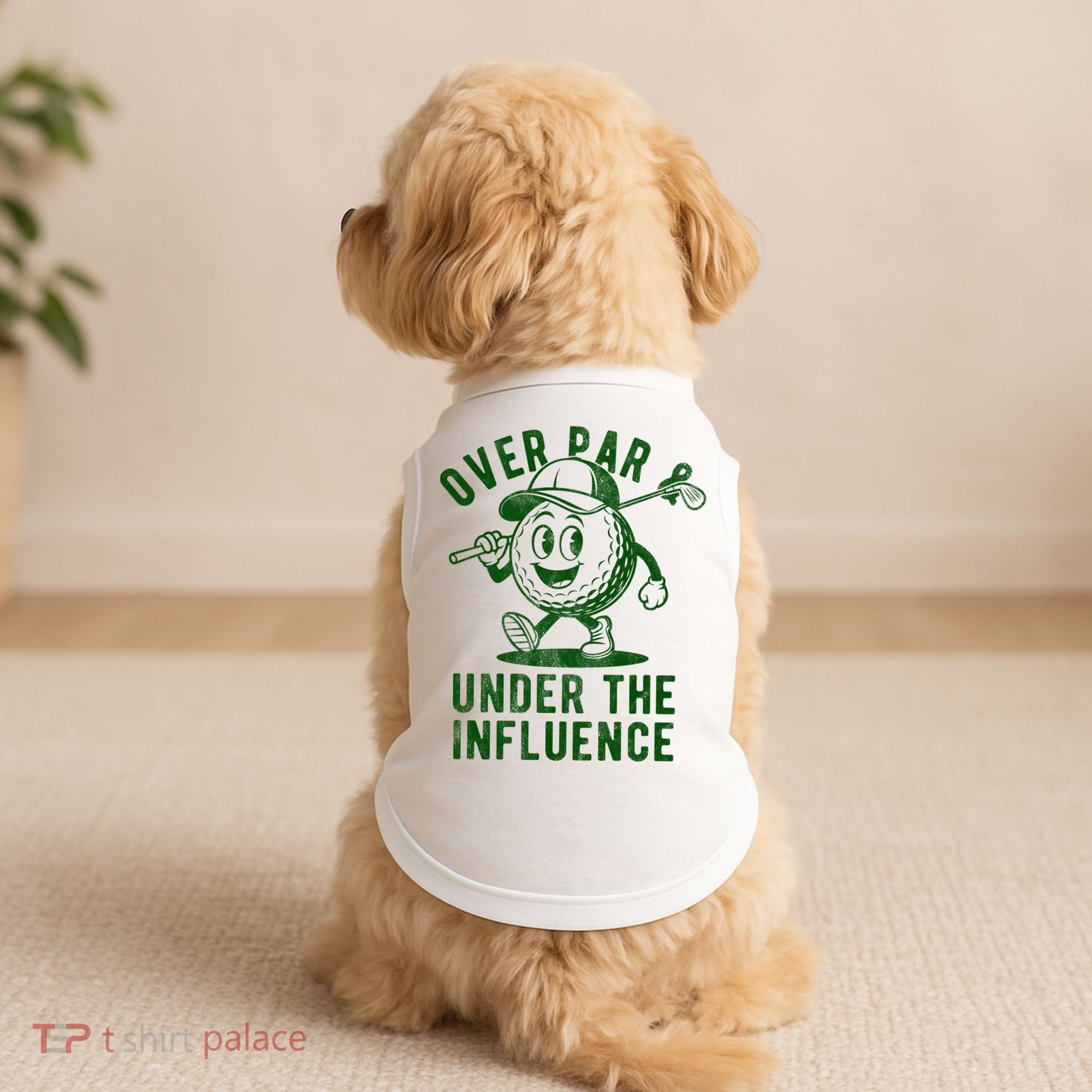 Over Par And Under The Influence Golfing Doggie Tank