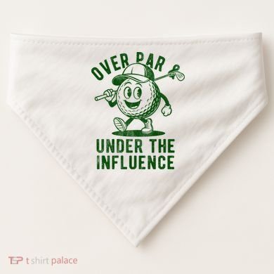 Over Par And Under The Influence Golfing USA-Made Doggie Bandana