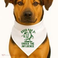 Over Par And Under The Influence Golfing USA-Made Doggie Bandana thumb 1