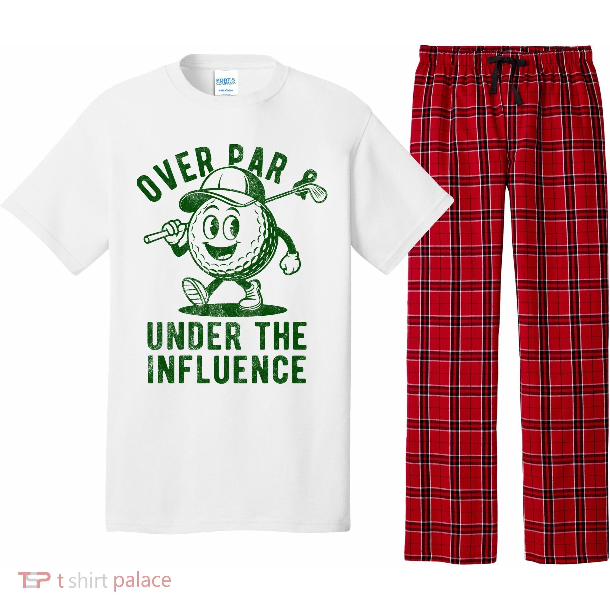 Over Par And Under The Influence Golfing Pajama Set