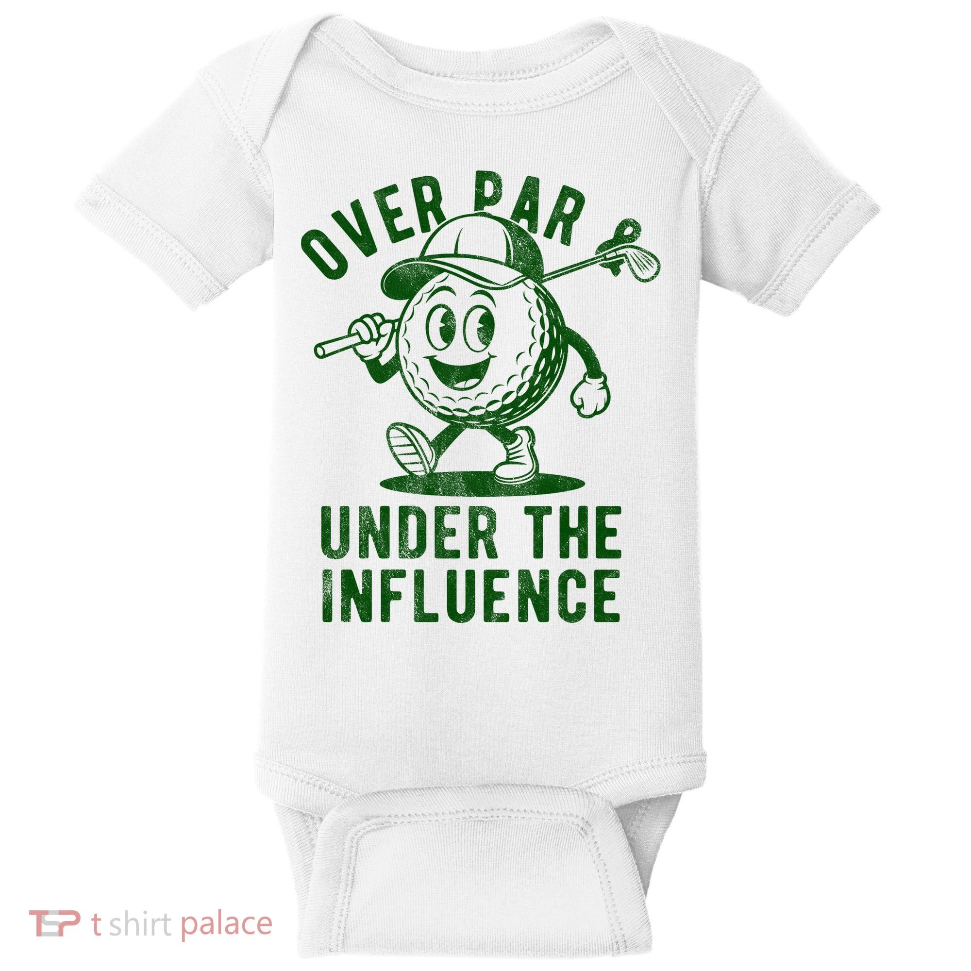 Over Par And Under The Influence Golfing Baby Bodysuit