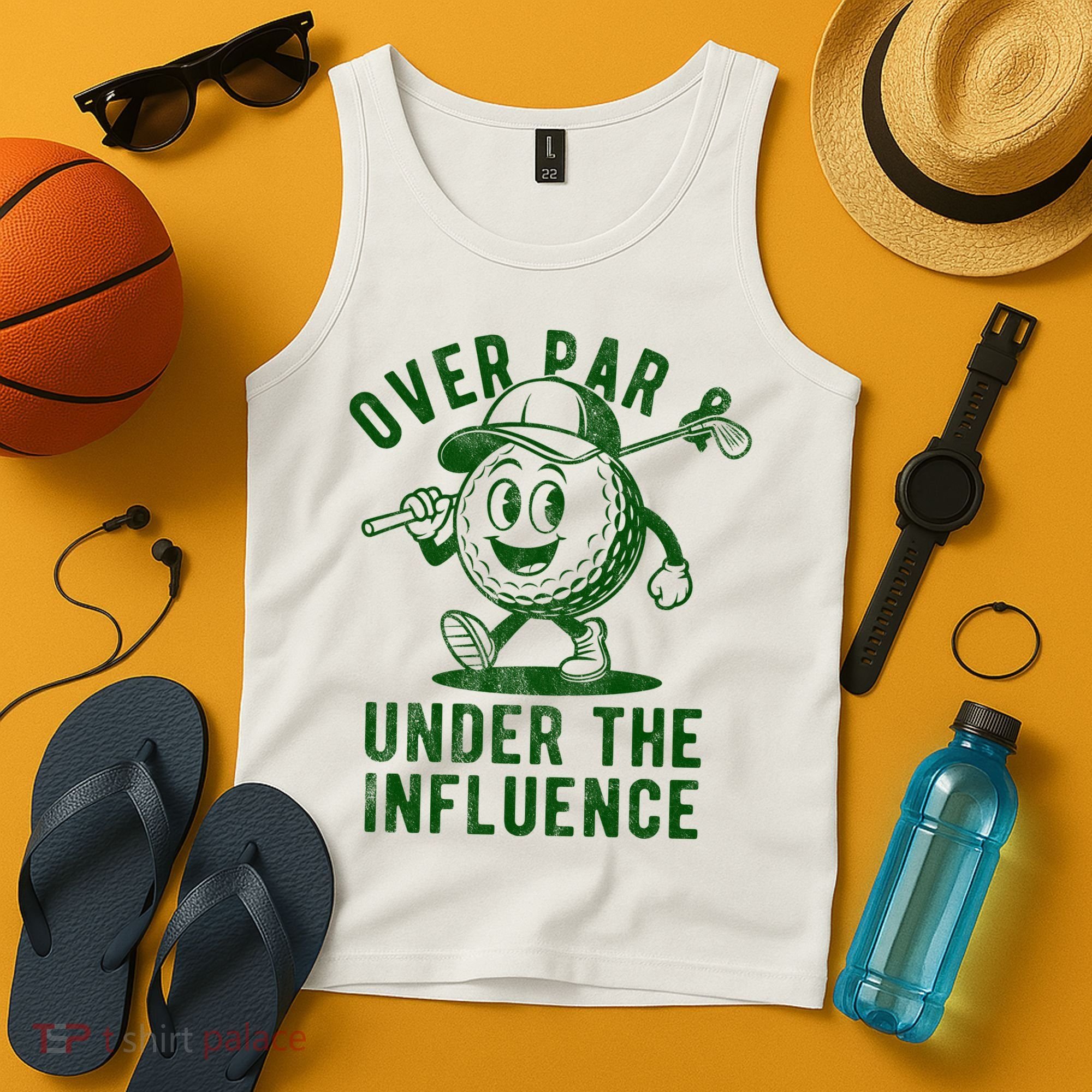 Over Par And Under The Influence Golfing Tank Top