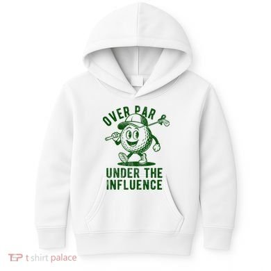 Over Par And Under The Influence Golfing Kids Hoodie