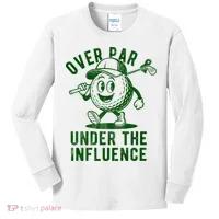 Over Par And Under The Influence Golfing Kids Long Sleeve Shirt thumb 0