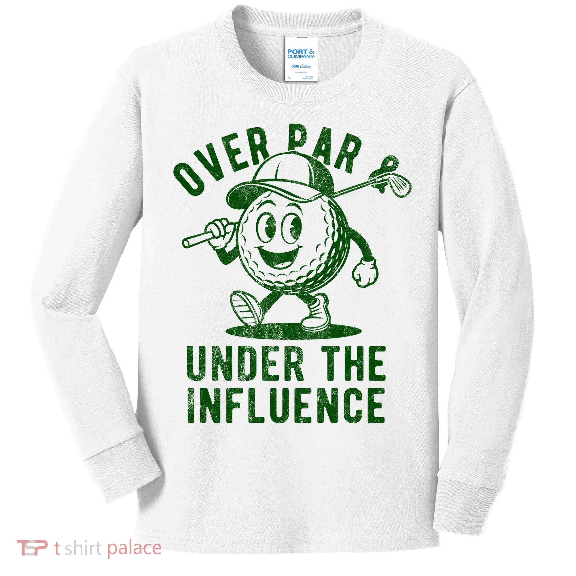Over Par And Under The Influence Golfing Kids Long Sleeve Shirt