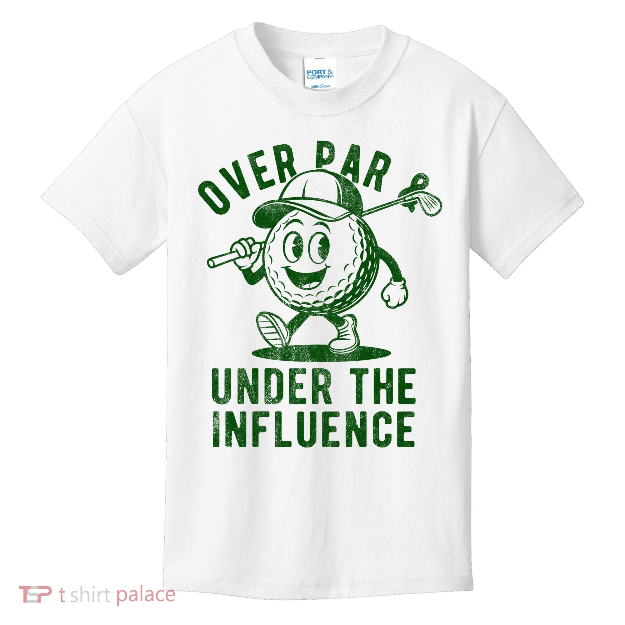 Over Par And Under The Influence Golfing Kids T-Shirt