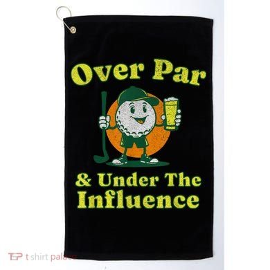 Over Par And Under The Influence Funny Vintage Golf Drinking Golf Towel
