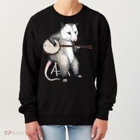 Opossum Playing Banjo Guitar Possum Live Weird Trash Kitty Women's Sweatshirt thumb 0
