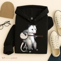 Opossum Playing Banjo Guitar Possum Live Weird Trash Kitty Hoodie thumb 4