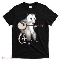 Opossum Playing Banjo Guitar Possum Live Weird Trash Kitty T-Shirt thumb 0