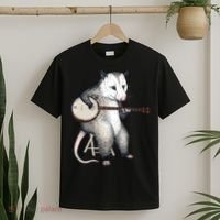 Opossum Playing Banjo Guitar Possum Live Weird Trash Kitty T-Shirt thumb 2