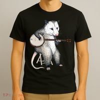 Opossum Playing Banjo Guitar Possum Live Weird Trash Kitty T-Shirt thumb 3
