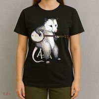 Opossum Playing Banjo Guitar Possum Live Weird Trash Kitty T-Shirt thumb 4