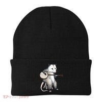 Opossum Playing Banjo Guitar Possum Live Weird Trash Kitty Beanie thumb 0
