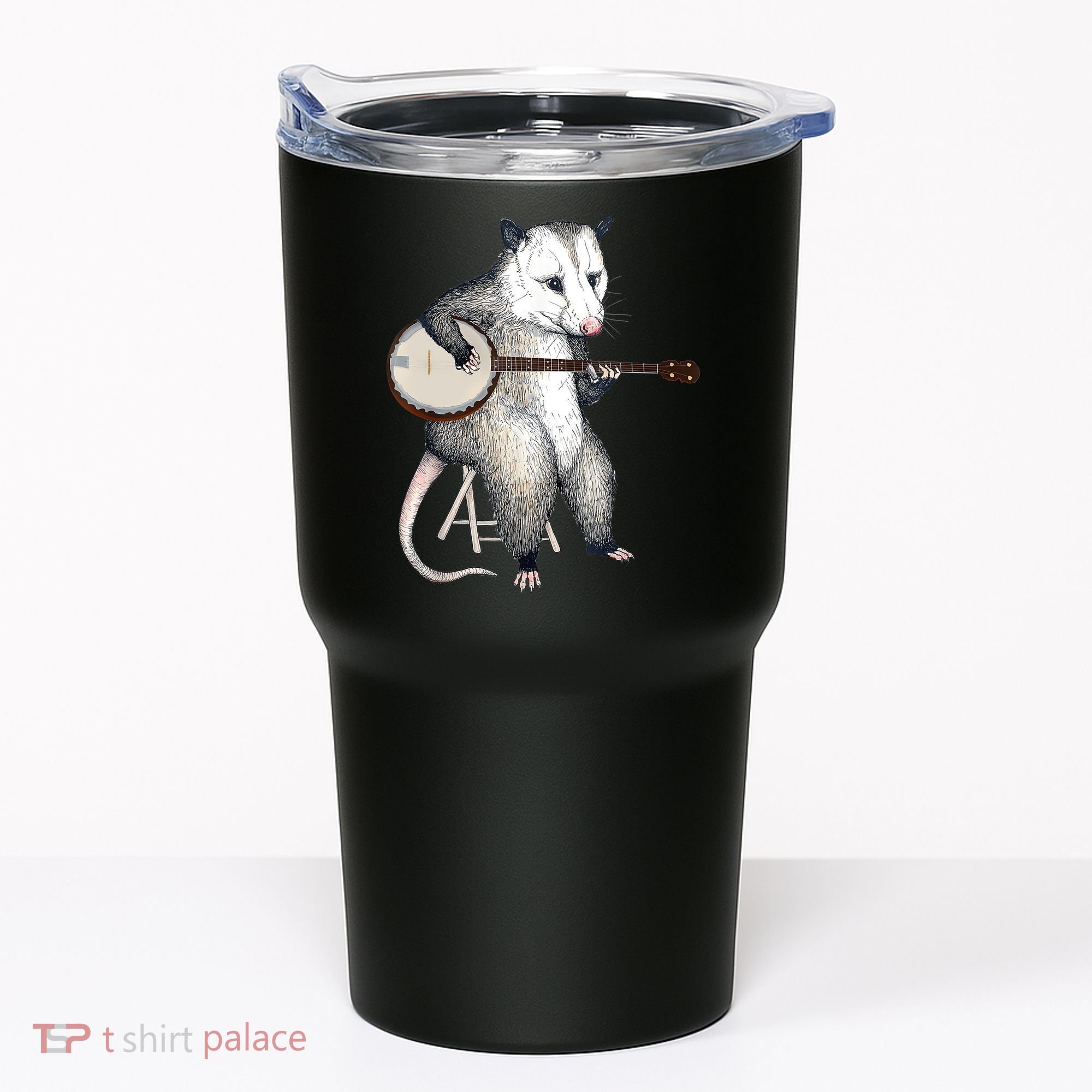 Opossum Playing Banjo Guitar Possum Live Weird Trash Kitty Tumbler