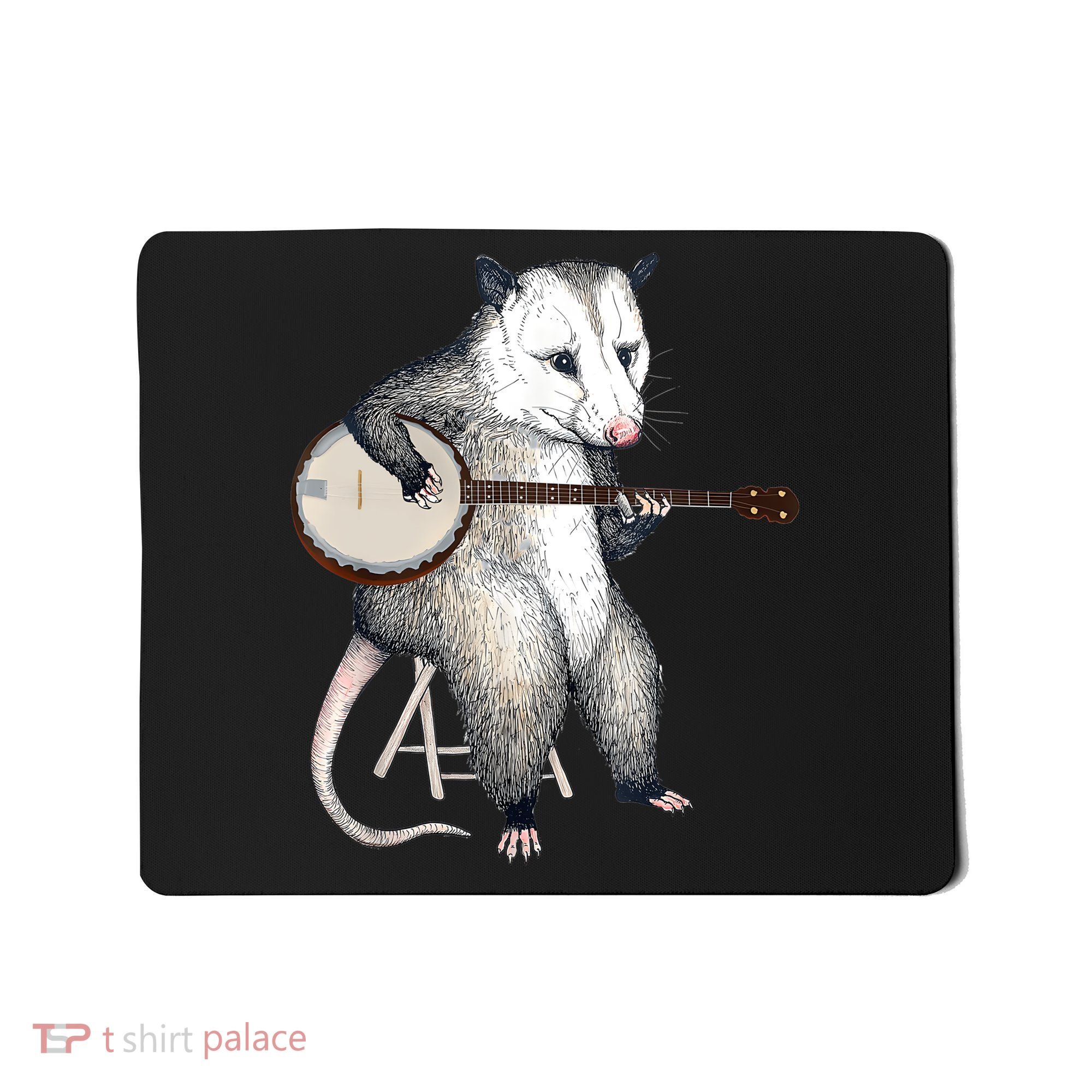 Opossum Playing Banjo Guitar Possum Live Weird Trash Kitty Mousepad