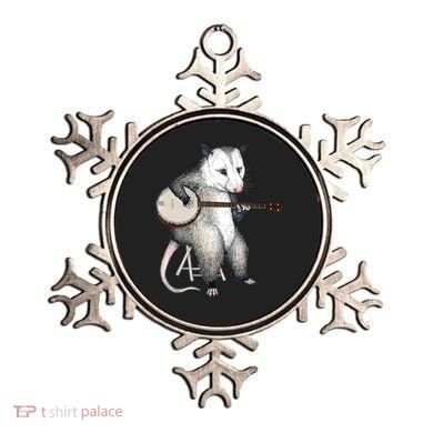 Opossum Playing Banjo Guitar Possum Live Weird Trash Kitty Ornament