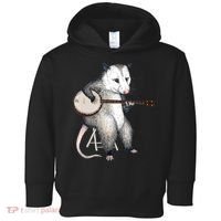 Opossum Playing Banjo Guitar Possum Live Weird Trash Kitty Toddler Hoodie thumb 0